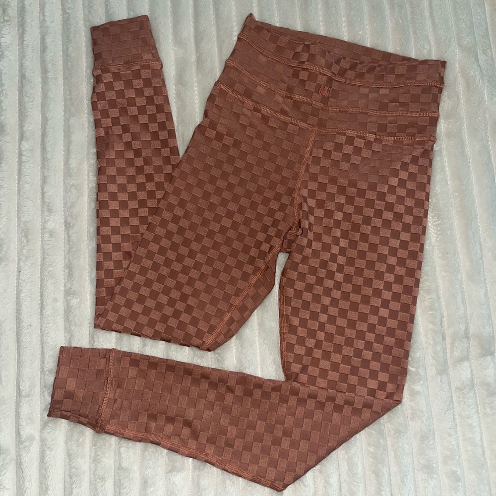BARRYS FIT Checkerboard Embossed Leggings Copper Mauve • XSmall